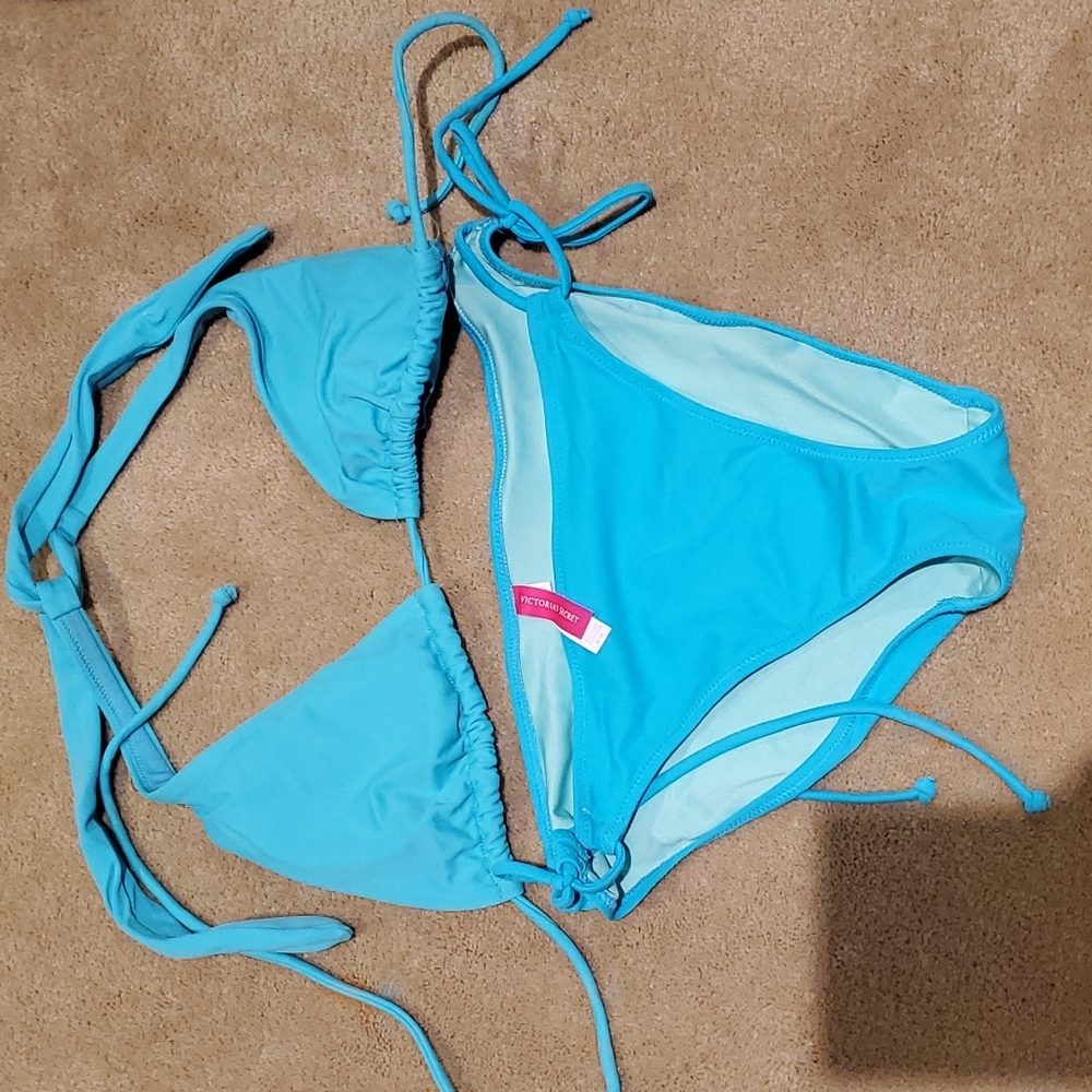 Victoria secret baby blue 2 peice swim suit